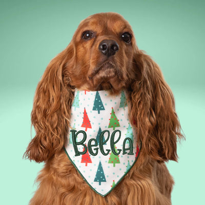 Scrunchie Bandanas Christmas Trees by Life for Pawz – Handmade for pets