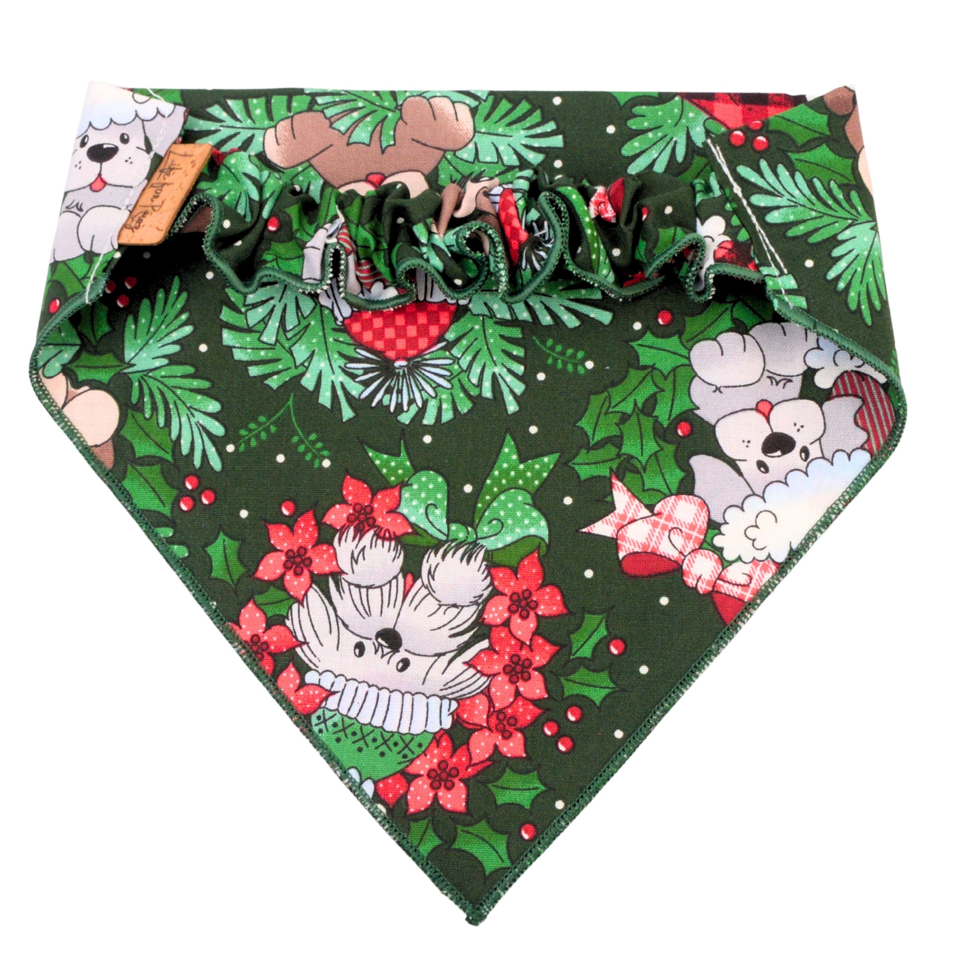 Scrunchie Bandanas Christmas Wreath Scrunchie Bandana by Life for Pawz – Handmade for pets