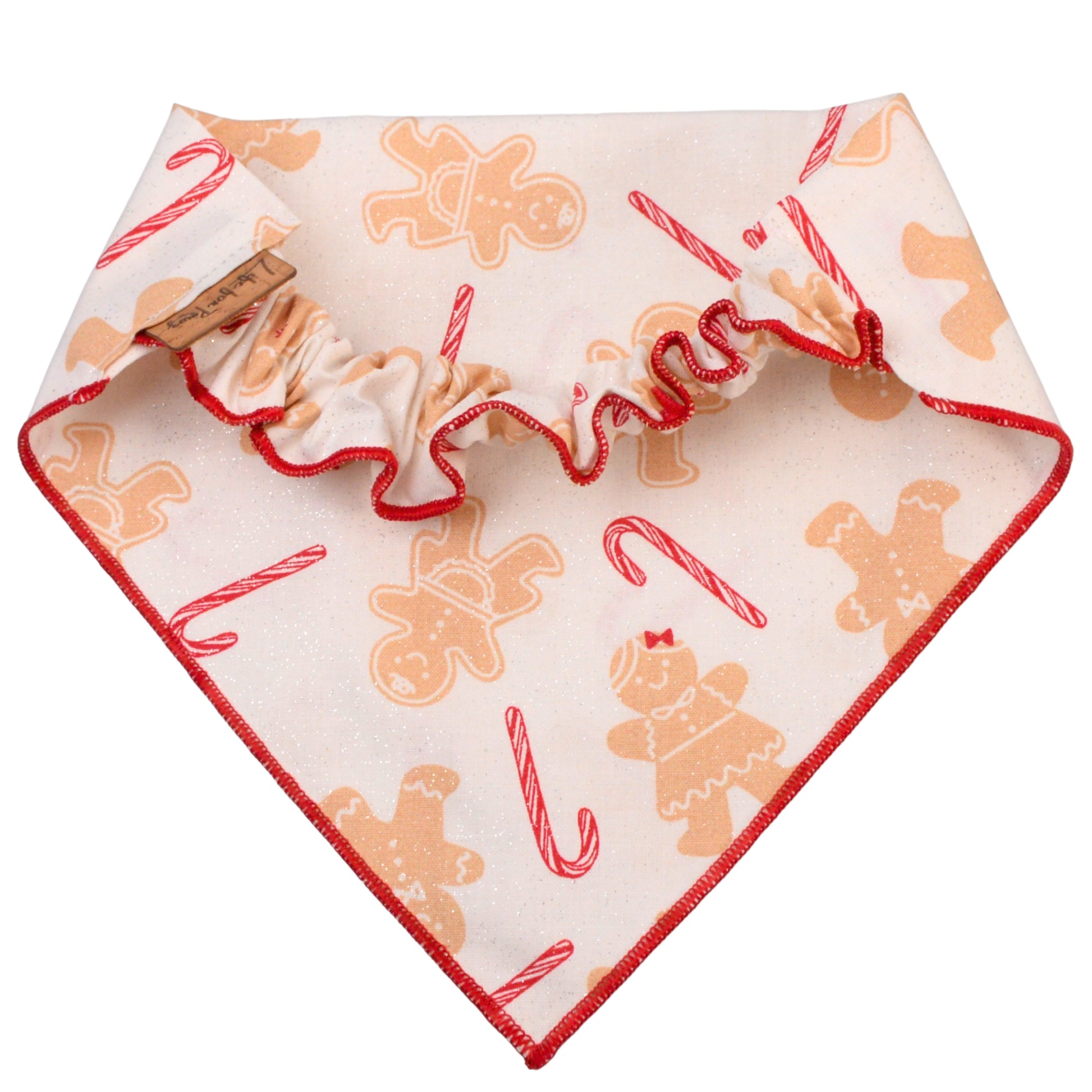 Scrunchie Bandanas Gingerbread Candy Cane Bandana by Life for Pawz – Handmade for pets