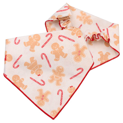 Scrunchie Bandanas Gingerbread Candy Cane Bandana by Life for Pawz – Handmade for pets