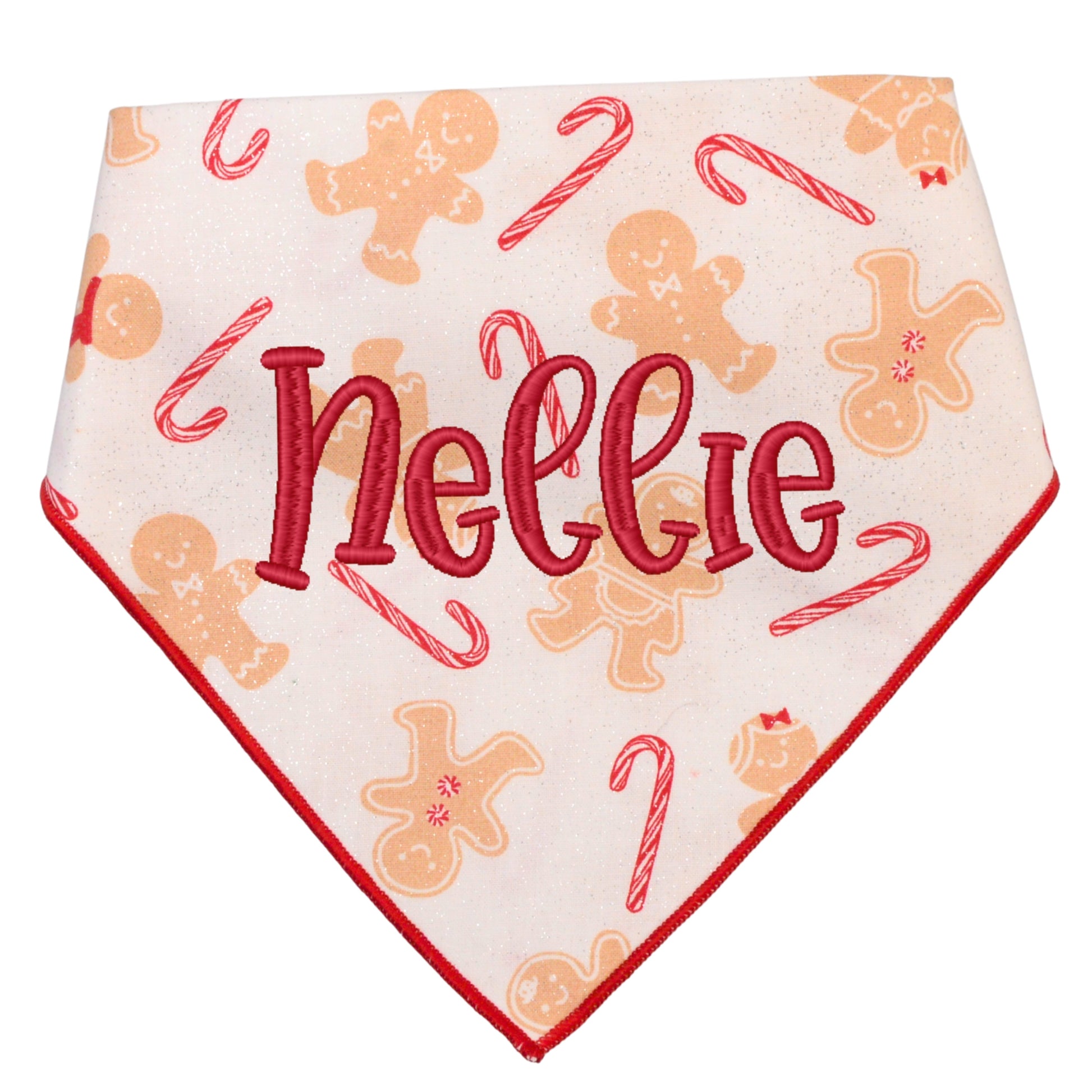 Scrunchie Bandanas Gingerbread Candy Cane Bandana by Life for Pawz – Handmade for pets