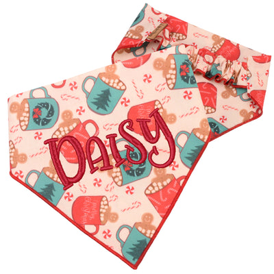 Scrunchie Bandanas Gingerbread Cocoa Scrunchie Bandana by Life for Pawz – Handmade for pets