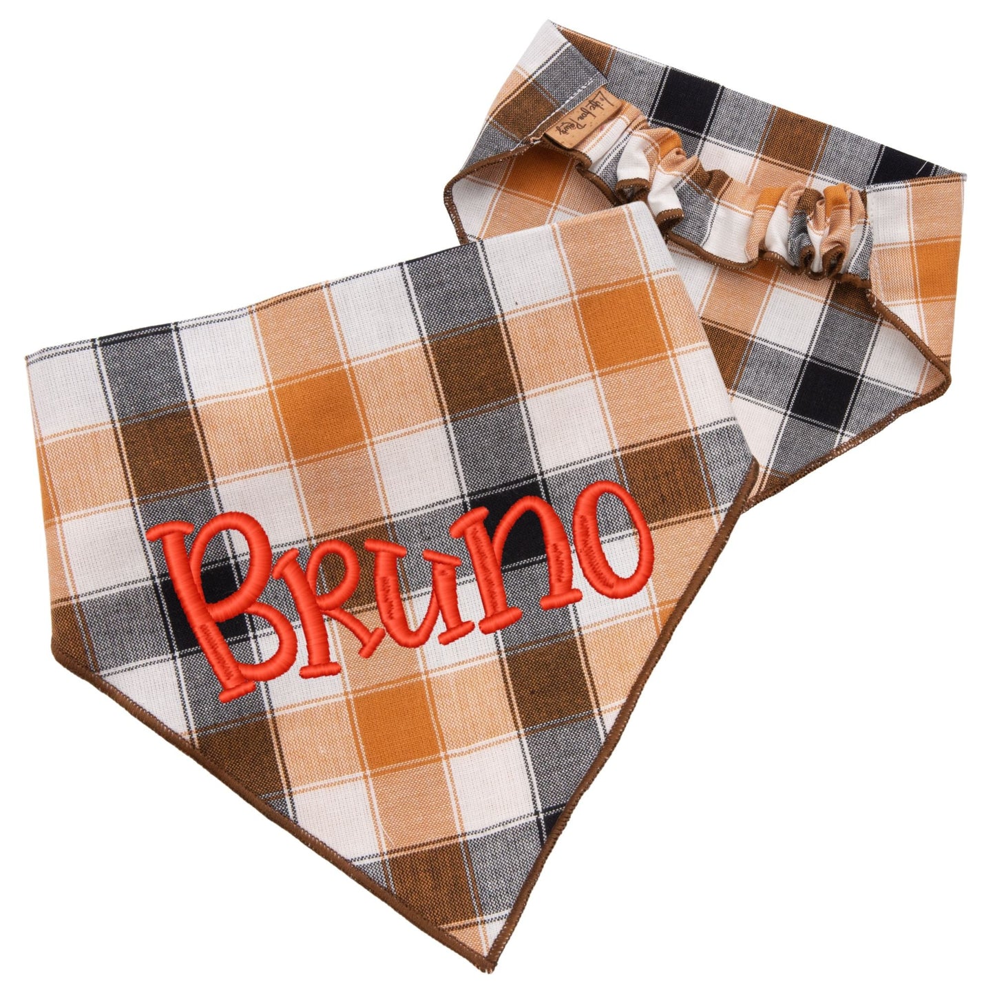 Scrunchie Bandanas Golden Plaid by Life for Pawz – Handmade for pets
