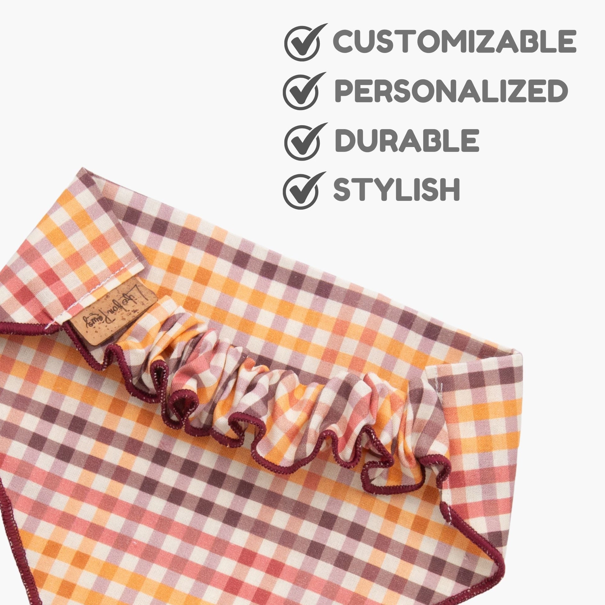 Scrunchie Bandanas Harvest Plaid by Life for Pawz – Handmade for pets