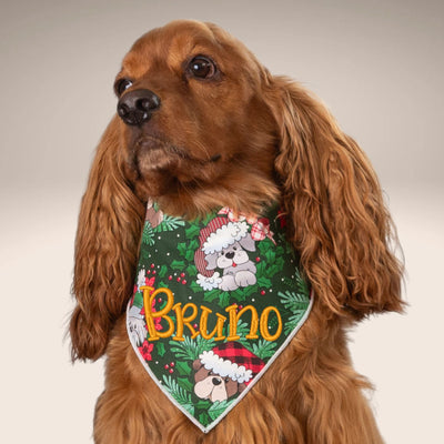 Scrunchie Bandanas Holiday Puppies by Life for Pawz – Handmade for pets