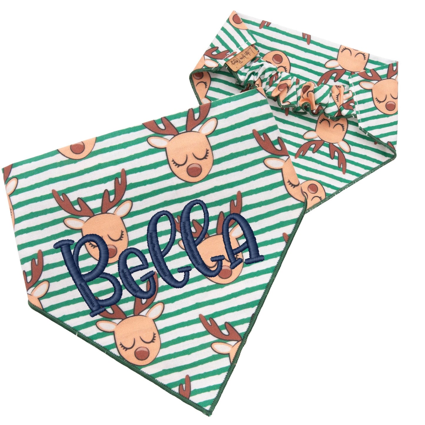Scrunchie Bandanas Reindeer Stripes by Life for Pawz – Handmade for pets