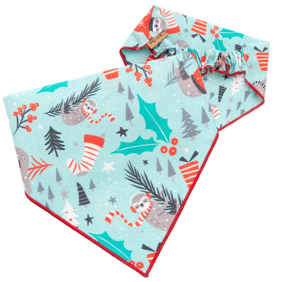 Scrunchie Bandanas Sloth Christmas by Life for Pawz – Handmade for pets