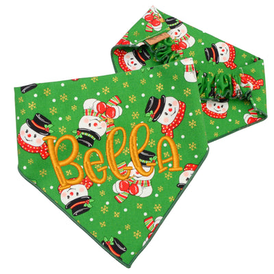 Scrunchie Bandanas Snowman Christmas Bandana by Life for Pawz – Handmade for pets
