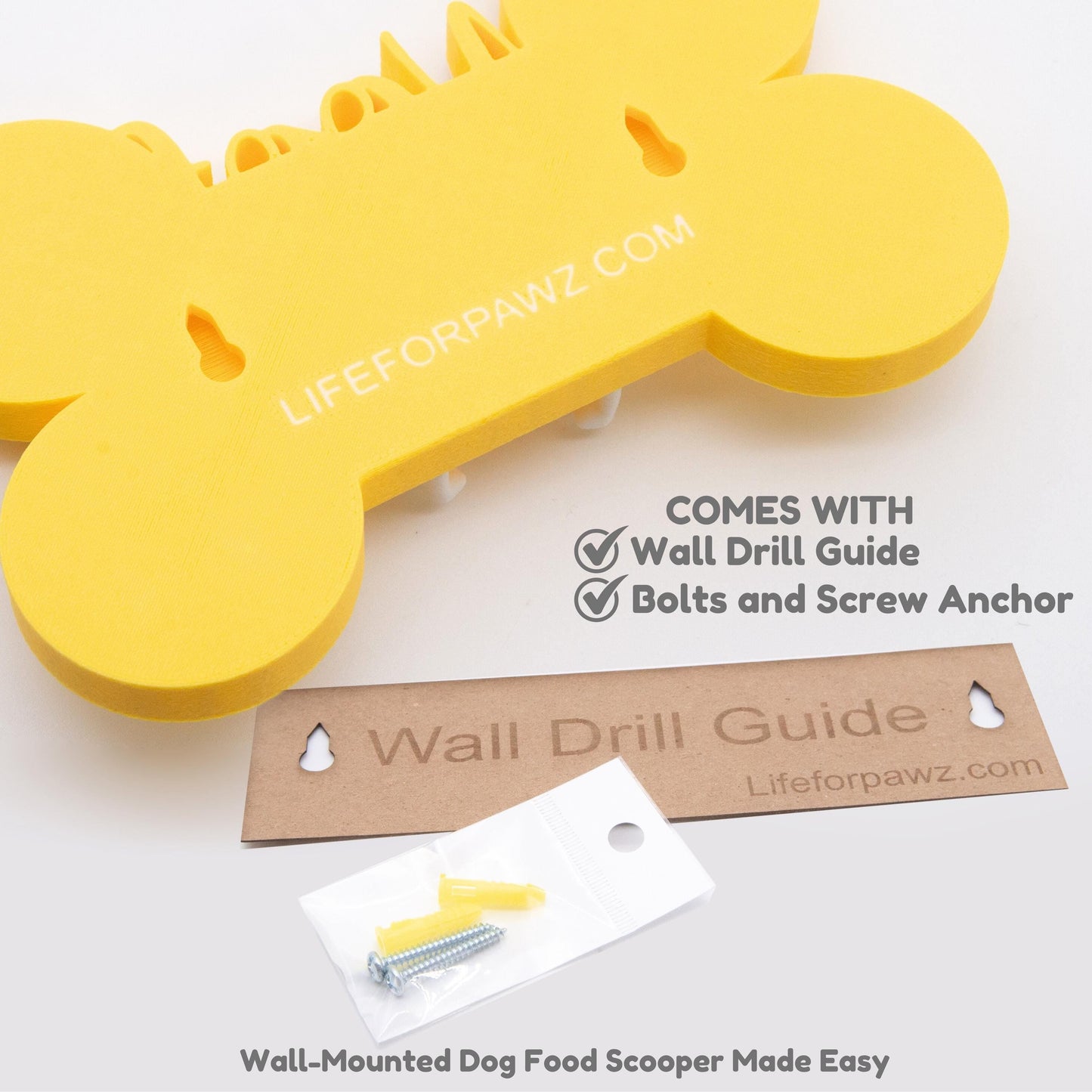 TEMPORARY Custom Dog Food Scoop Holder - Personalized Kibble Measurer - Pet Meal Feeder, Gift for Dog Moms & Owners by Life for Pawz – Handmade for pets