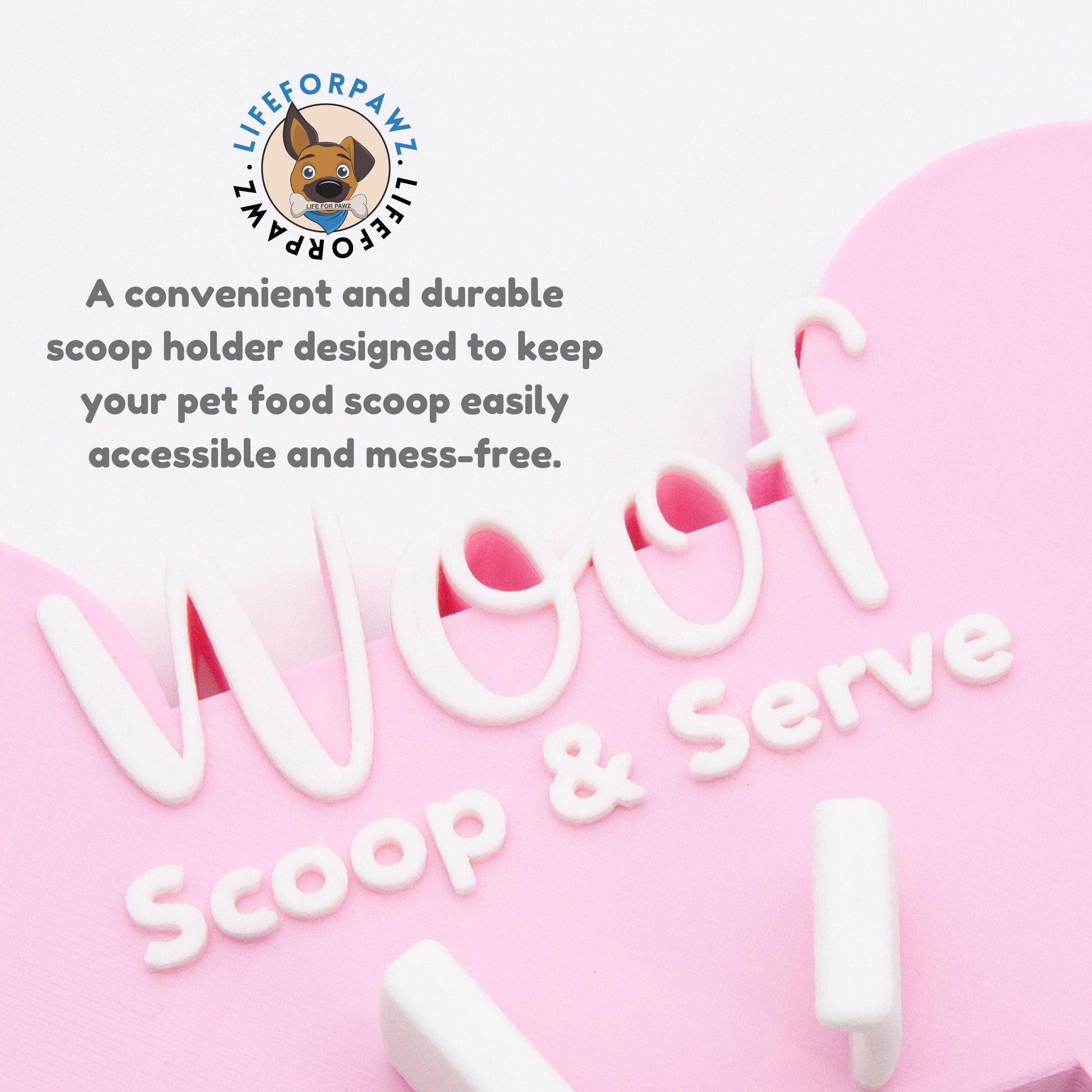 TEMPORARY Custom Dog Food Scoop Holder - Personalized Kibble Measurer - Pet Meal Feeder, Gift for Dog Moms & Owners by Life for Pawz – Handmade for pets