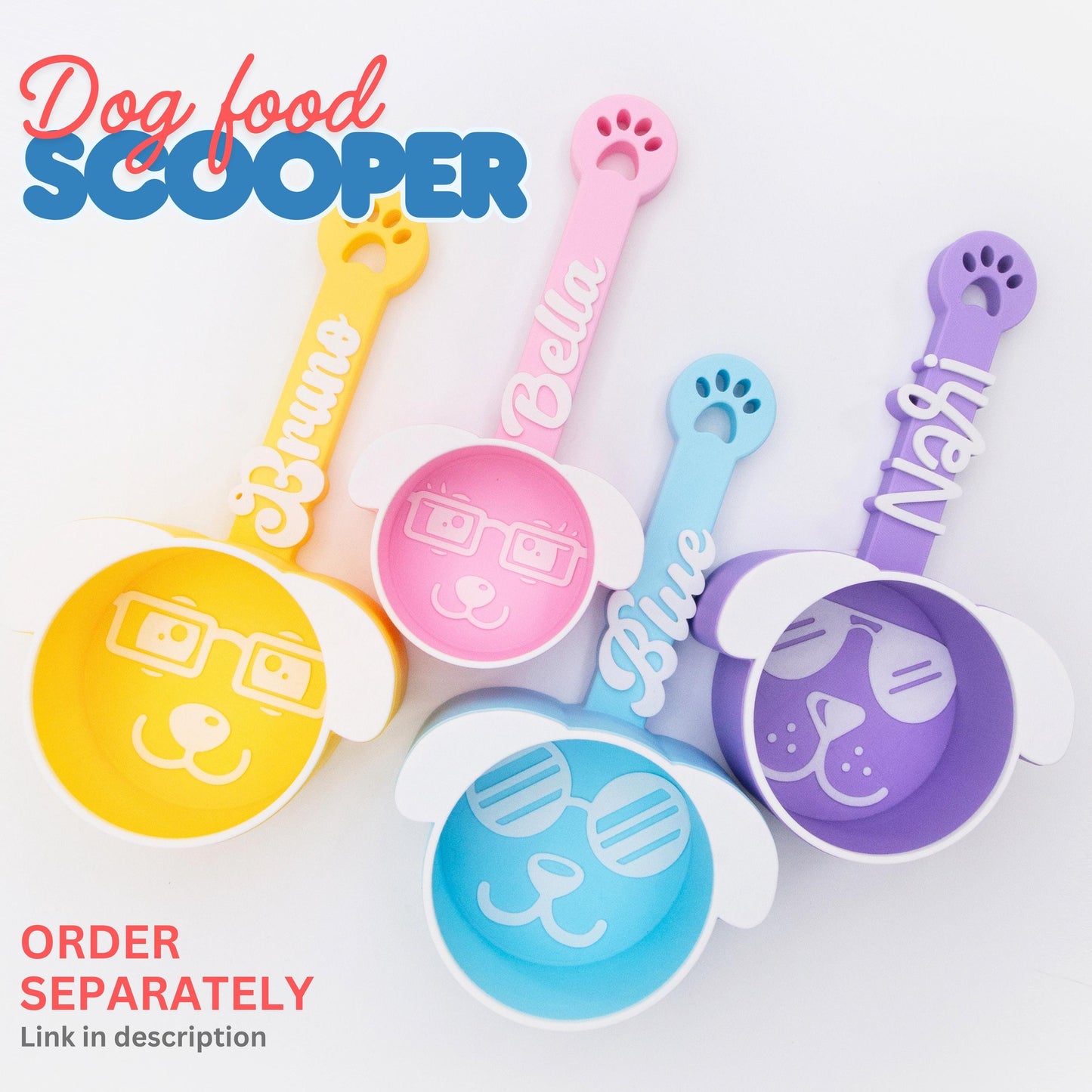 TEMPORARY Custom Dog Food Scoop Holder - Personalized Kibble Measurer - Pet Meal Feeder, Gift for Dog Moms & Owners by Life for Pawz – Handmade for pets