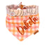 Tie and Snap Cancer Awareness Pumpkin & Plaid Tie & Snap Bandana by Life for Pawz – Handmade for pets