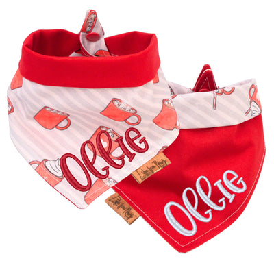 Tie and Snap Christmas Cocoa Tie & Snap Bandana by Life for Pawz – Handmade for pets
