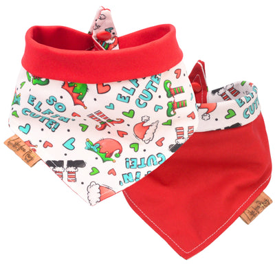 Tie and Snap Christmas Elf Tie & Snap Bandana by Life for Pawz – Handmade for pets