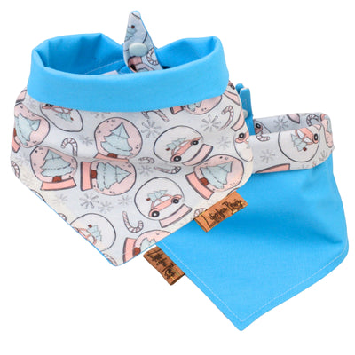 Tie and Snap Christmas Snow Globe Tie & Snap Bandana by Life for Pawz – Handmade for pets