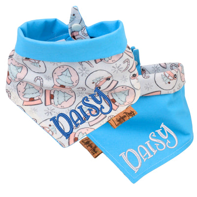 Tie and Snap Christmas Snow Globe Tie & Snap Bandana by Life for Pawz – Handmade for pets