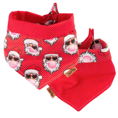 Tie and Snap Cool Santa Bandana by Life for Pawz – Handmade for pets