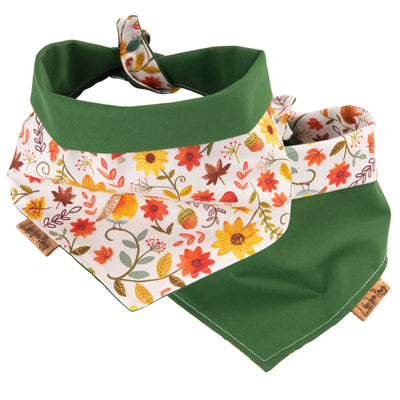 Tie and Snap Fall Floral Bandana by Life for Pawz – Handmade for pets