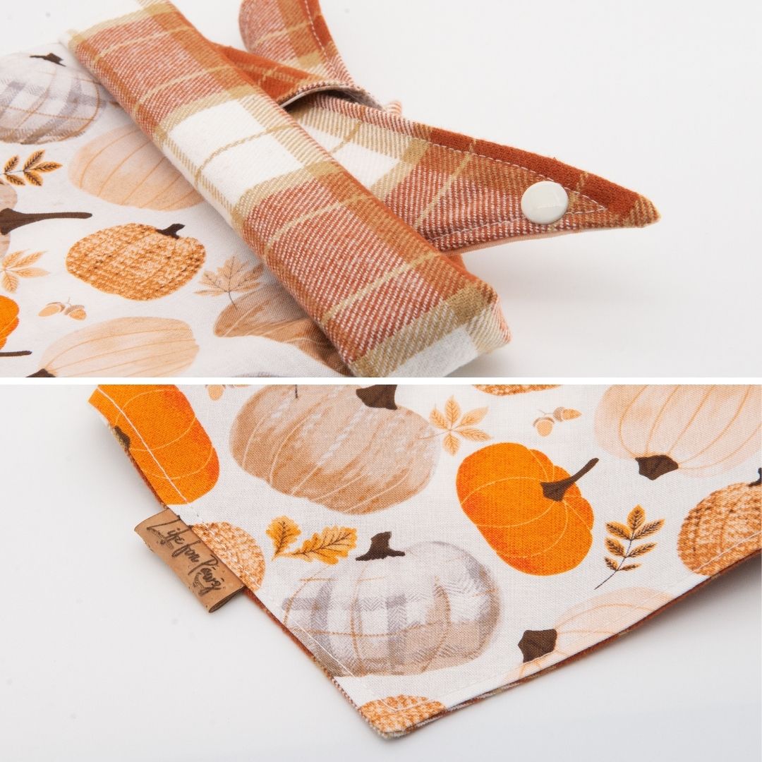 Tie and Snap Fall Harvest Plaid by Life for Pawz – Handmade for pets