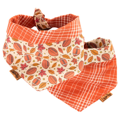Tie and Snap Football & Fall Plaid by Life for Pawz – Handmade for pets