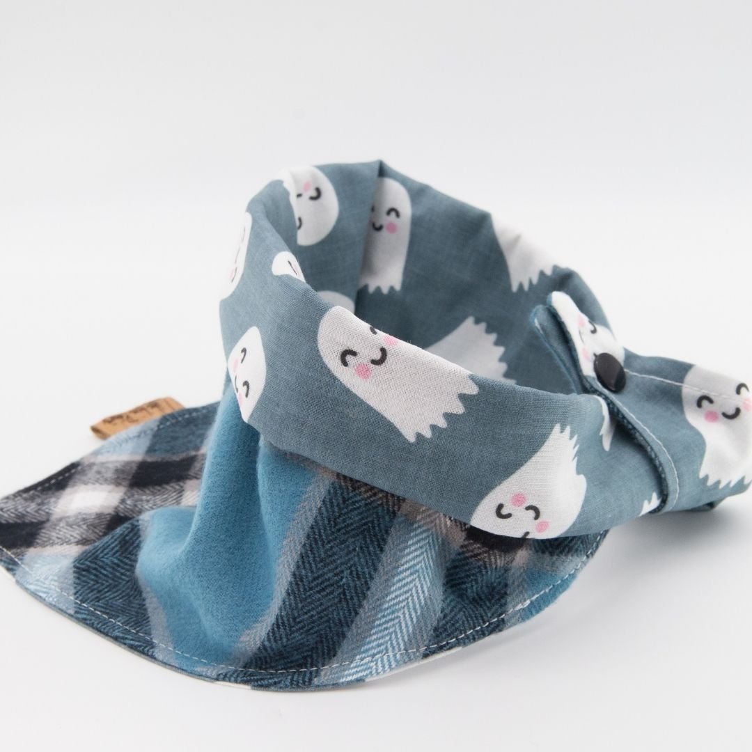 Tie and Snap Halloween Spooky Ghost by Life for Pawz – Handmade for pets