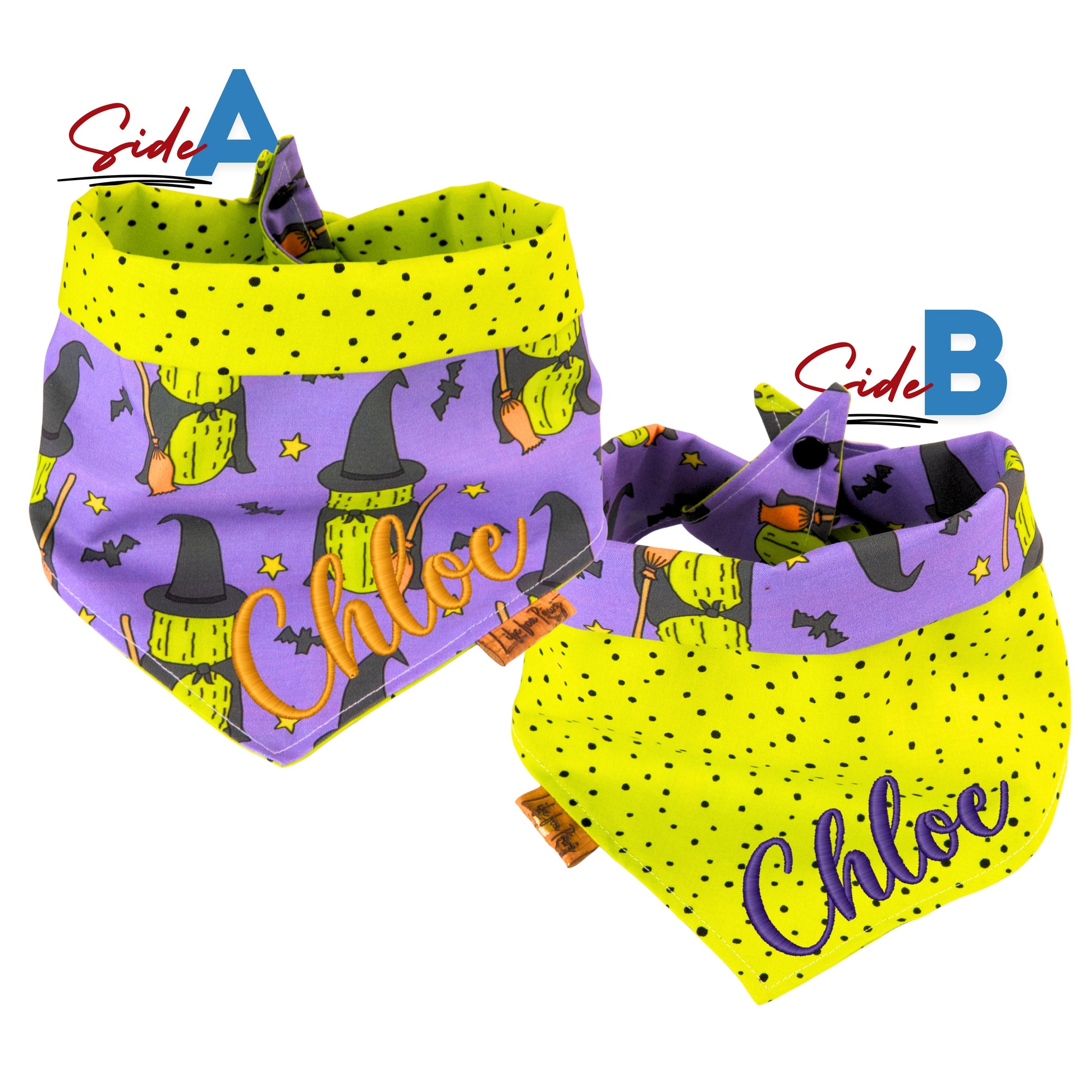Tie and Snap Halloween Witch Cactus by Life for Pawz – Handmade for pets