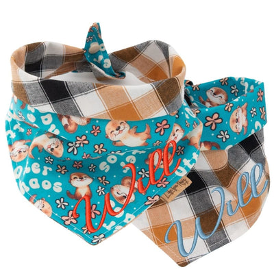 Tie and Snap Otter Chaos Plaid by Life for Pawz – Handmade for pets