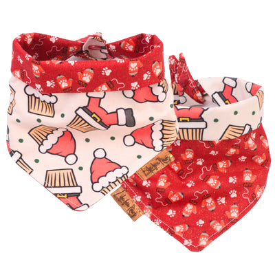 Tie and Snap Santa Suit Dog Bandana by Life for Pawz – Handmade for pets