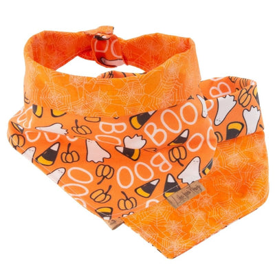 Tie and Snap Spooky Ghost Candy Corn by Life for Pawz – Handmade for pets