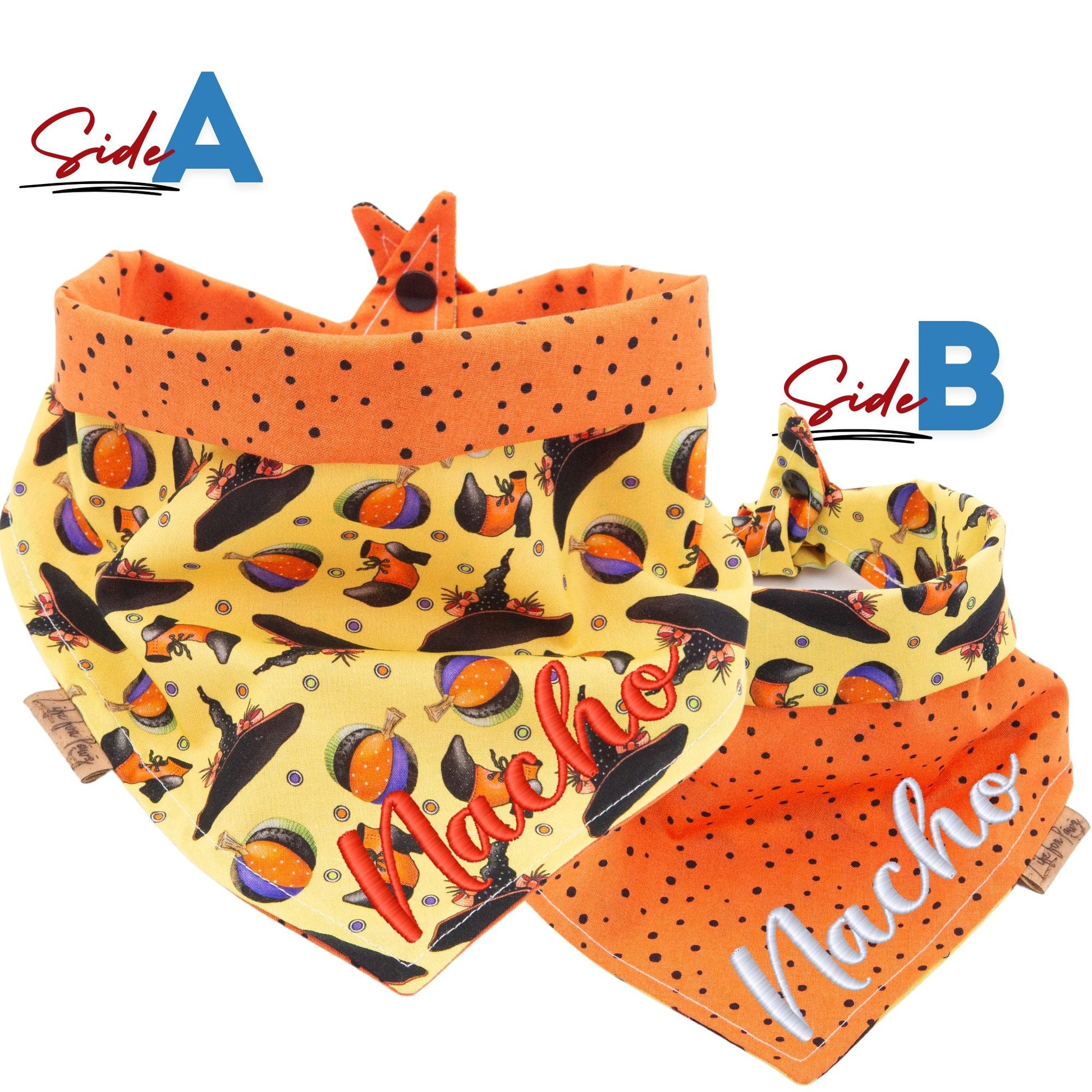 Tie and Snap Spooky Hat Boots by Life for Pawz – Handmade for pets