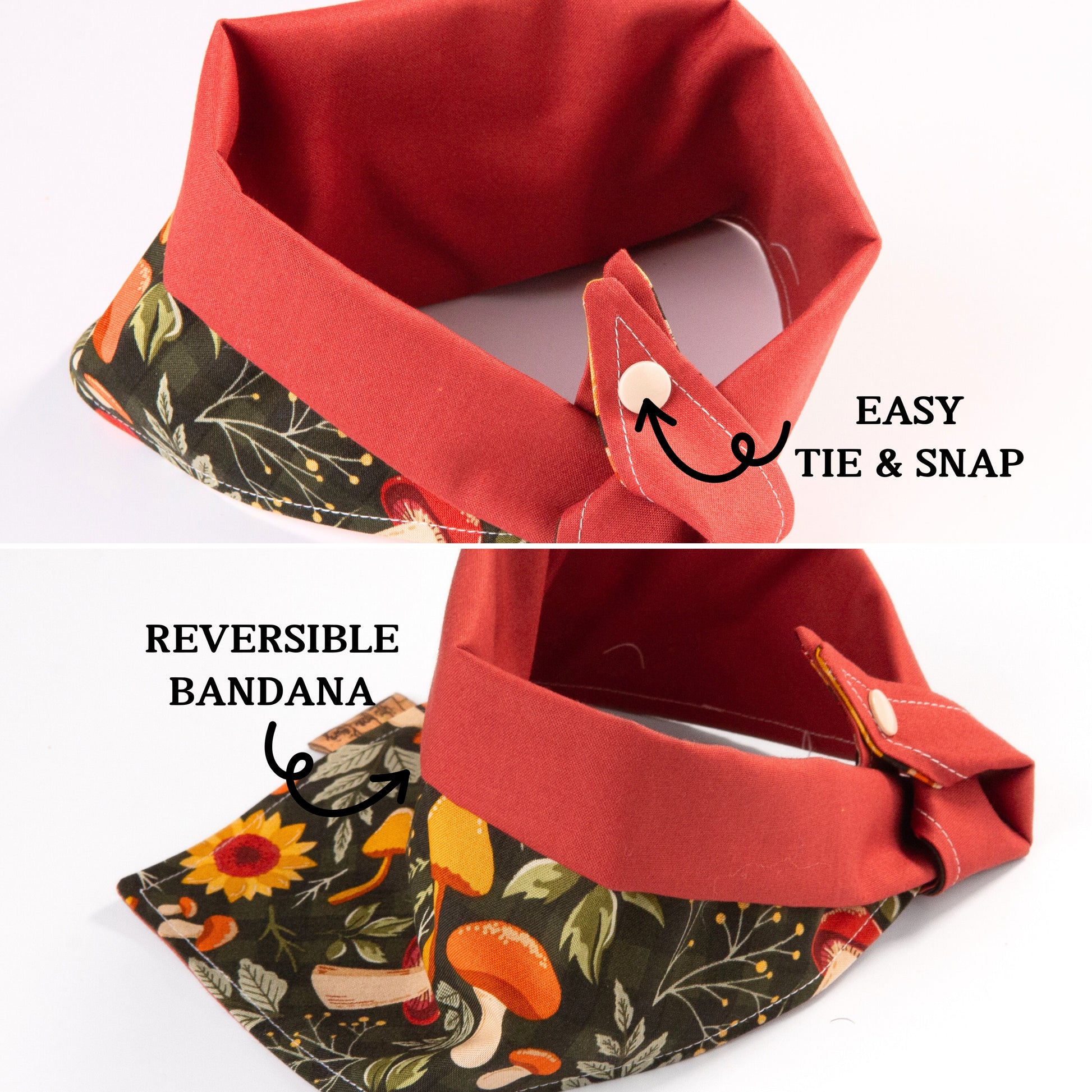 Tie and Snap Sunflower & Mushroom by Life for Pawz – Handmade for pets