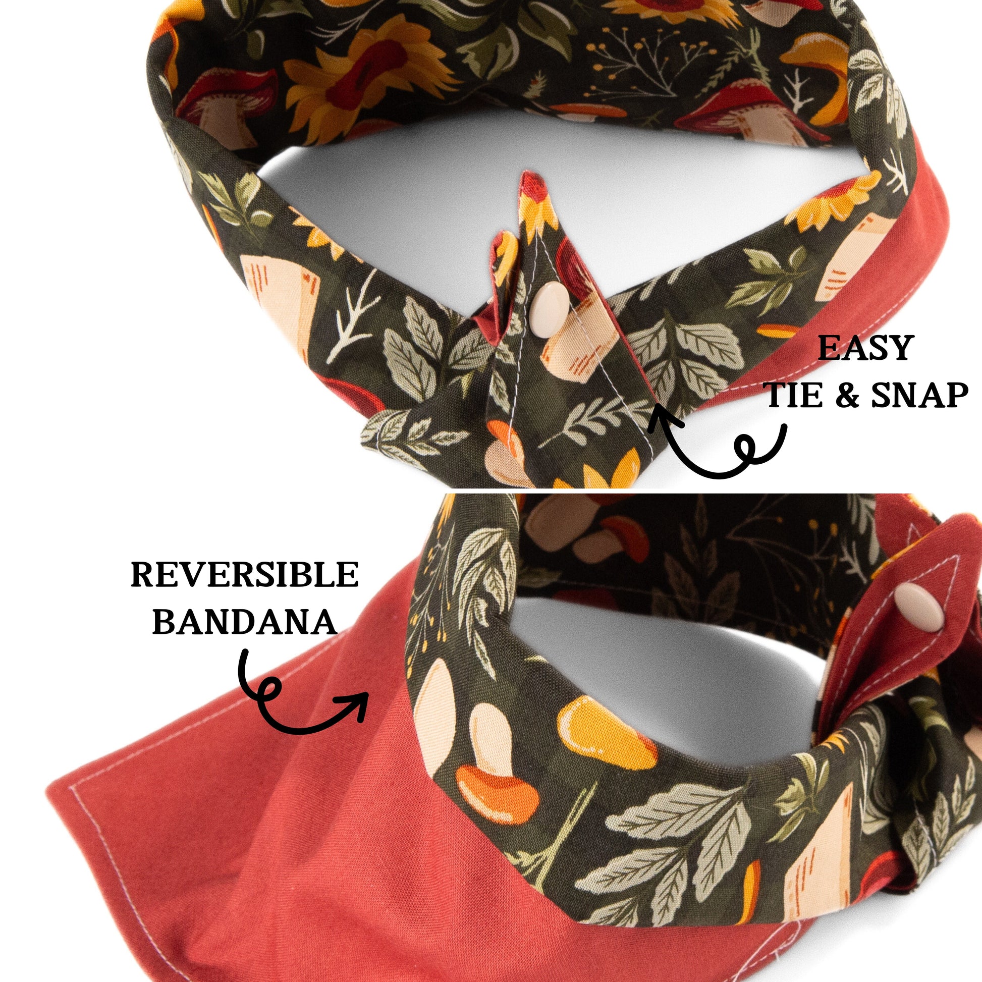 Tie and Snap Sunflower & Mushroom by Life for Pawz – Handmade for pets