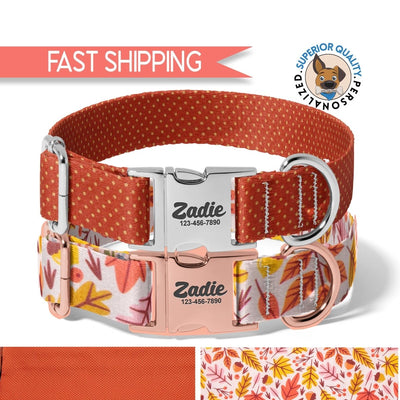 Dog bandana Autumn Dog Collars - Personalized - Engraved with Your Pup's Name, Puppy Collar, Pet Gifts, Fall Dog Accessories - Life for Pawz -
