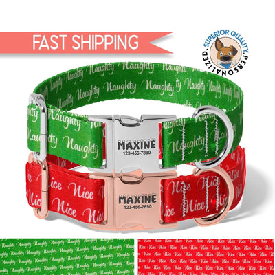 Dog bandana Christmas Dog Collars - Personalized - Engraved with your dog's name, Festive Puppy Collar, Perfect Pet Gifts, Holiday Dog Accessories - Life for Pawz -