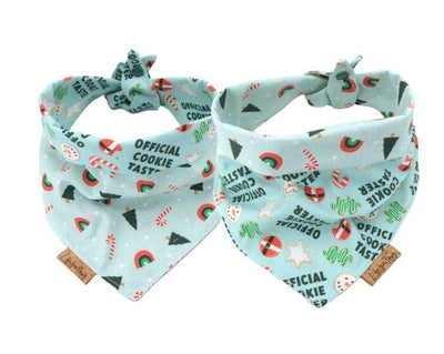 Christmas Official Cookie Taster Reversible Dog Bandanas - Life for Pawz
