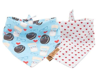 Cookies and Milk - Valentines day - Reversible Dog Bandana - Life for Pawz