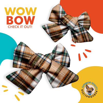 Dog bandana Dog Hair Bow | Puppy Accessory | Fall Winter Colors | Flannel Dog Bow | Pet Grooming | Puppy Accessory | Dog Pigtail Bows | New Puppy Gift - Life for Pawz -