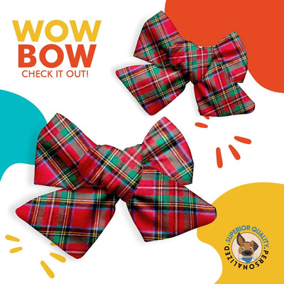 Dog bandana Dog Hair Bow | Puppy Accessory | Fall Winter Colors | Flannel Dog Bow | Pet Grooming | Puppy Accessory | Dog Pigtail Bows | New Puppy Gift - Life for Pawz -