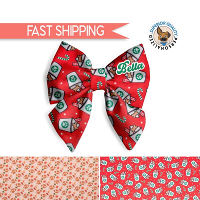 Dog bandana Dog Lady Bow Tie | Autumn Pet Accessory, dog collar bow, slide-on bow for dog collar - Puppuccino and football Design - Life for Pawz -