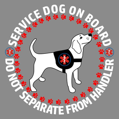 Dog Print Service Dog on Board Clear Sticker - Life for Pawz