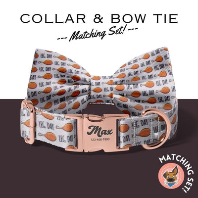 Dog bandana Fall-Inspired Personalized Dog Collar and Bowtie Set or Lady Bow - Pet's Name Customization - Gift for Dog and Cat Lovers -Fall dog collar - Life for Pawz -