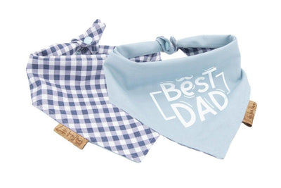 Father's Day - Sky Blue and Navy Reversible Dog Bandana - Life for Pawz