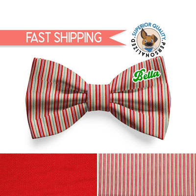 Festive Holiday Dog Bow Tie - Personalized Pet Accessory Polka Dot Dog Bow Tie  | Pet Accessory | Dog collar bow