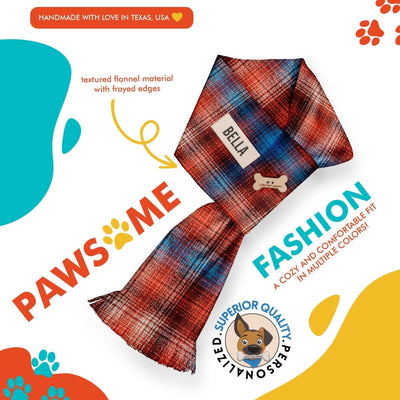 Dog bandana Flannel Dog Bandanas - Cozy Pet Scarf for Fall and Holidays - Handcrafted in USA - Personalized Neckwear - Winter Pet Bandana - Ideal Gift - Life for Pawz -