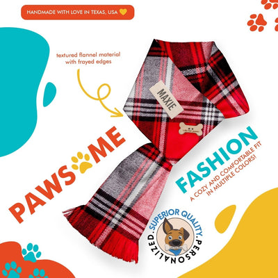 Dog bandana Flannel Dog Bandanas - Fall and Holidays - Handcrafted in USA - Personalized Pet Neckwear - Winter Pet Bandana - Gift for Your Furry Friend - Life for Pawz -