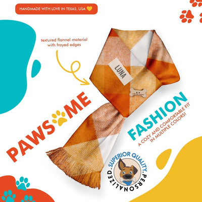 Dog bandana Flannel Dog Bandanas - Pet Scarf - Fall and Holidays - Handmade in the USA - Personalized Pet Scarf - Dog & Cat - Winter Pet Bandana - Gift - Life for Pawz -