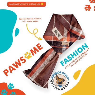 Dog bandana Flannel Dog Bandanas - Stylish Pet Scarf for Fall and Holidays - Handcrafted in the USA - Personalized Neckwear - Gift for Your Furry Friend - Life for Pawz -