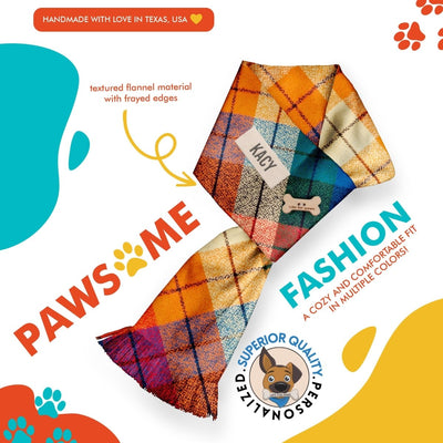 Dog bandana Flannel Dog Bandanas - Stylish Pet Scarves for Fall and Holidays - Personalized Neckwear - Winter Dog Bandana - Gift for Your Furry Friend - Life for Pawz -