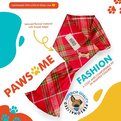 Dog bandana Flannel Dog scarf - Cozy Pet Scarves for Fall and Holidays - Handmade in the USA - Personalized Dog & Cat Neckwear - Winter Pet Bandana Gift - Life for Pawz -