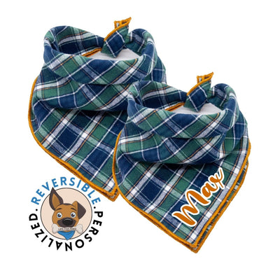 Dog bandana Holiday Cheer Flannel Dog Scarf for Christmas and Winter - Reversible Pet Accessory - Life for Pawz - Flannel Dog Bandana